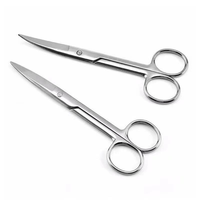 手術用器具 14cm 医用 曲げた 剪刀 ステンレス ストレート 切断