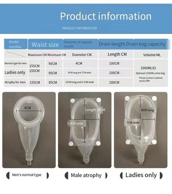 持ち運び可能な男性用コンテナ コレクター用の尿袋 外部尿管カテーテル ホームクラスI